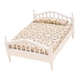 thumbnail image 1 of Cama en Miniatura para 1:12, Modelo de Decoración de Muebles en Miniatura, Cama Individual para Dormitorio, Decoración de Habitación D Blanco y Verde SM SunniMix Cama de miniaturas de casa de muñecas, 1 of 8