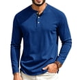 thumbnail image 2 of Men's Henley Waffle T-Shirt Long Sleeve Casual Lightweight Pullover Shirts Soft Stretch Tees for Business Golf,XS, 2 of 8