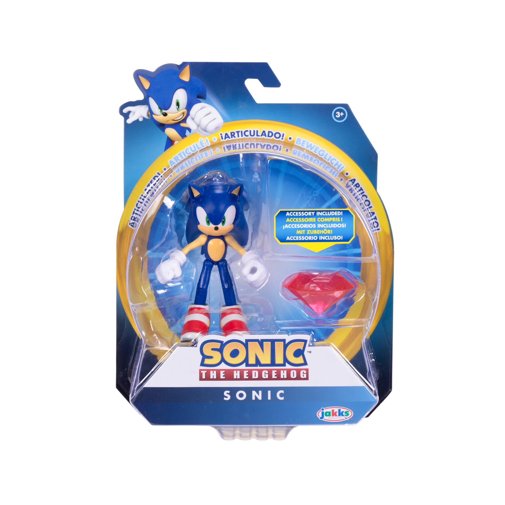 Sonic the Hedgehog 4 Inch Figures - Sonic with Red Chaos Emerald