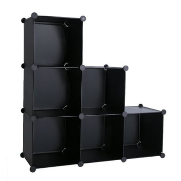 6-Cube Closet Organizer Storage Shelves Cubes DIY Closet Cabinet Black