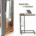 thumbnail image 6 of JJS Side End C Table with Magazine Holder for Sofa, Living Room Couch Table Snack Table That Slide Under for Small Spaces, Rustic Brown, 6 of 9