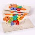 thumbnail image 4 of Rompecabezas para niños de 3 a 5 años, paquete de 3 rompecabezas de dinosaurios, juguetes para niños de 3 años, juguetes para niños de 2 a 4 años, regalos para niños y niñas de 3 años, rompe, 4 of 4