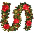 thumbnail image 1 of Guirnalda de luces navideñas de 270 cm, funciona con pilas, guirnalda de luces LED, decoración navideña para puertas, 1 of 5