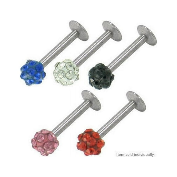 Surgical Steel Jeweled Labret Monroe Lip Jewelry - 5 Colors Available