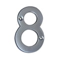 thumbnail image 1 of RCH Hardware Solid Brass 3" Tall House Number 8, Satin Chrome Matte Silver Matching Screws Included, 1 of 3