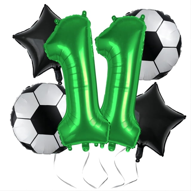 Yanonmyfd Soccer Balloons 10th Birthday Decorations for Boy - Soccer Birthday Party Balloons World Cup Sports Theme Party Decorations Decor Supplies - 32inch Foil Mylar Green 10 Balloon,Green 11