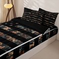 thumbnail image 3 of Manfei Leaves Usa Flag Zipper Queen Comforter Set with Fitted Sheet and 2 Pillowcases,Rustic Farmhouse Zipper Bedding Set,Brown Black,Black Reversible,4pcs, 3 of 8