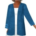 thumbnail image 3 of Aboser Sheer Cardigans for Women Summer Mesh Lightweight Cover Up Loose Long Sleeve Blouse Tops Breathable Casual Beach Cardigan for Dresses Blue L, 3 of 6