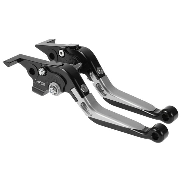 Palancas de freno y embrague cortas largas para Yamaha TMAX560 2019-2020, palanca de freno ajustable de motocicleta, aleación de aluminio, cabeza negra, mango tono plateado