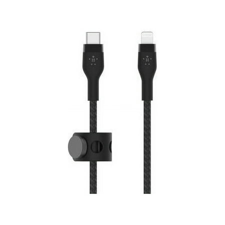 Belkin - BoostCharge Pro FlexUSB-C Cable with Lightning Connector - Black