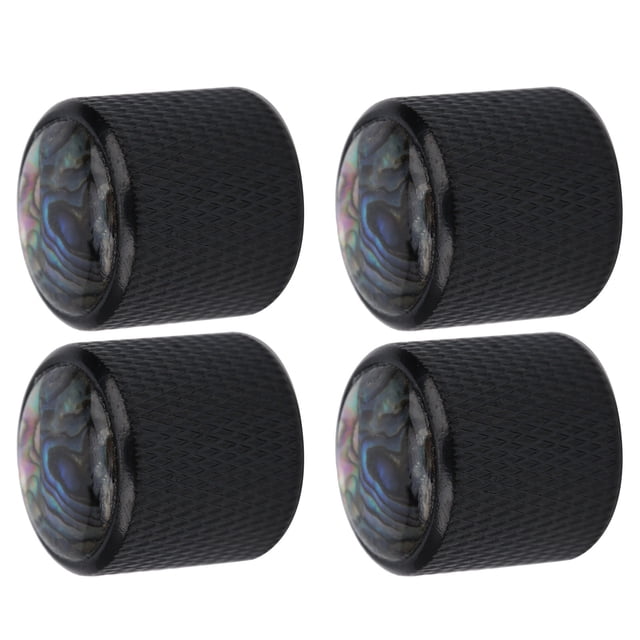 4 piezas de perilla de bajo eléctrico, cúpula de metal, carcasa de gama alta, control de volumen de tono con incrustaciones, piezas de guitarra (carcasa de color negro)