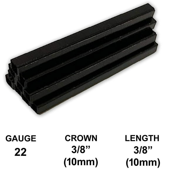 C Wire Staples 22 Gauge 3/8" Inch Crown (10mm) x 3/8"Inch Length (10mm) Long Black Colored Upholstery Staples 10,000 pcs