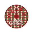 thumbnail image 1 of A Red And White Christmas Tree Skirt With Reindeer Snowflake Santa Design Polyester Material Holiday Home Decor For Festive Season, 1 of 7