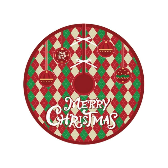 A Red And White Christmas Tree Skirt With Reindeer Snowflake Santa Design Polyester Material Holiday Home Decor For Festive Season