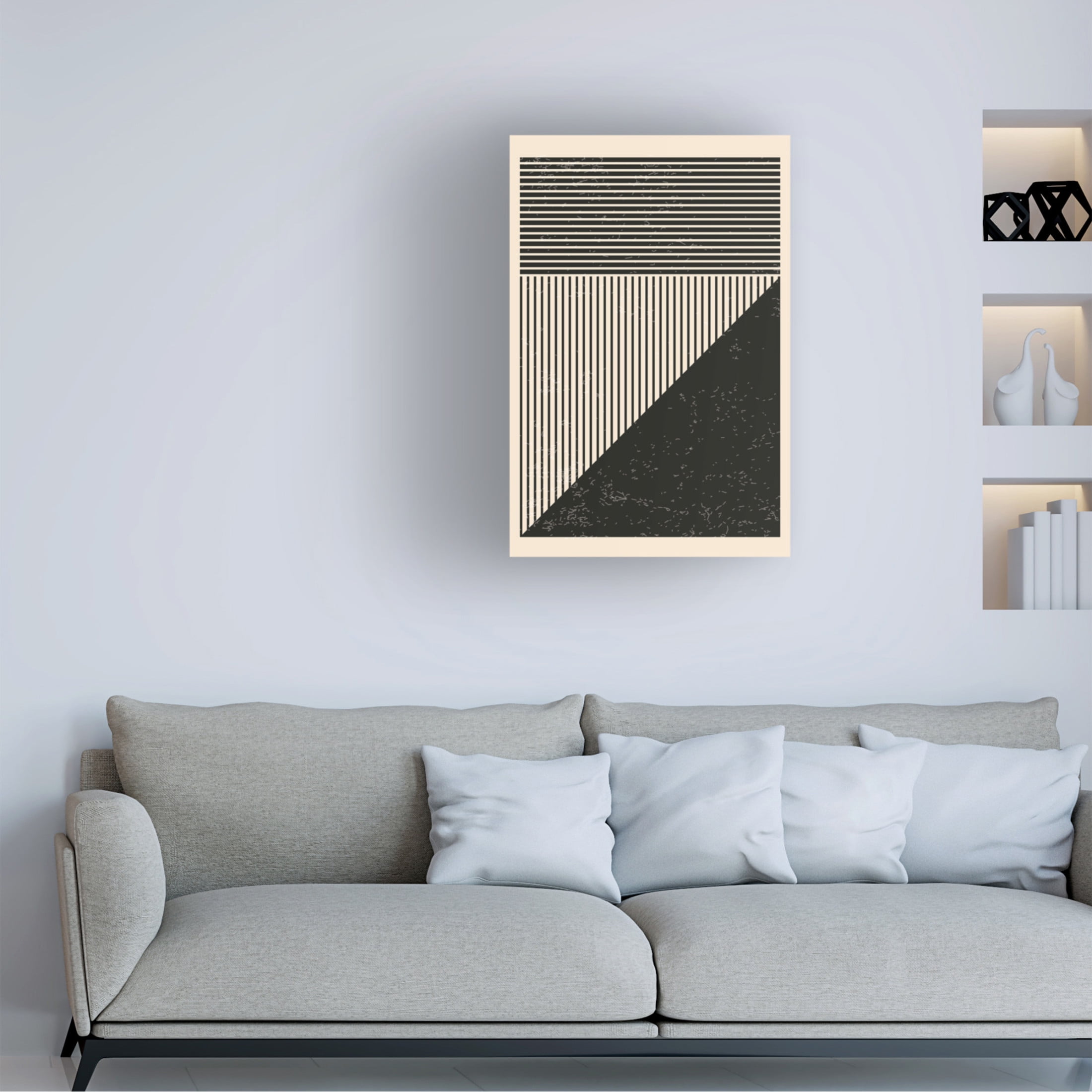Trademark Fine Art jay stanley Black and White Lines Series 3 Canvas Wall Art