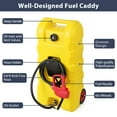 thumbnail image 4 of Fuel Caddy, 15 Gallon Portable Gas Fuel Tank Container with Fluid Transfer Siphon Pump and 10ft. Delivery Hose, Diesel Storage Can On-Wheels for Cars, Lawn Mowers, ATVs, Boats, 4 of 7