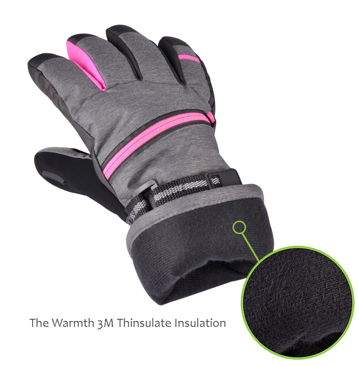 Solaris Men Winter Ski Snow Gloves with Breathable Face Mask The Warmest 3M Insulation Waterproof Outdoor Snowboard Mitt