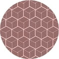 thumbnail image 1 of Ahgly Company Tapis Rond Lavable en Machine Intérieur Transitionnel Rose, 3 Pieds Rond, 1 of 7