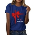 thumbnail image 1 of T-Shirt Femme, Col Rond Décontracté Imprimé Manches Courtes, T-Shirts pour Femmes, 1 of 4