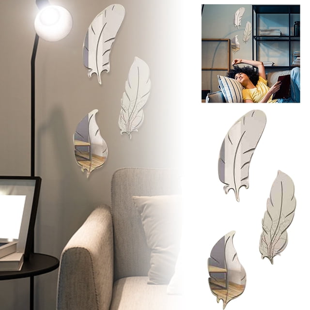 Elegantes Adhesivos Decorativos De Acrílico Con Plumas Para Salón Y Dormitorio Fácil Instalación Arte Decorativo Para Paredes Acaba La Decoración De Tu Hogar