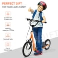 thumbnail image 5 of Aosom Youth Scooter Kick Scooter for Kids 5+ with Adjustable Handlebar Front and Rear Dual Brakes Inflatable Wheels, Orange, 5 of 9