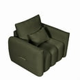 thumbnail image 2 of 38.1 "Teddy fabric sofa, modern lounge chair, upholstered with a pillow, apartment, office, living room and bedroom army green, 2 of 5