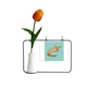 thumbnail image 1 of Movimientos de señales de gestos Tarjeta de jarrón artificial de tulipanes, 1 of 3