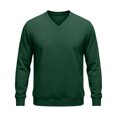 thumbnail image 4 of Men's V Neck Sweatshirt Casual Long Sleeve Solid Color Pullover Fall Winter Warm Sweatshirts Fashion Pullovers Yop Dark Green L, 4 of 6