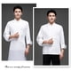 thumbnail image 4 of Naiovety Uniforme de Chef, delantal de cocina de manga larga de poliéster con bolsillos delanteros, suministros profesionales para el hogar de Blanco 3XL, 4 of 6