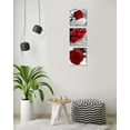 thumbnail image 5 of 3 Pcs Black White with Red Wall Art Red Rose Wall Decor Abstract Decorations Flower Picture on Canvas for Home Decor Stretched and Framed 12X12inches, 5 of 6