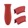 thumbnail image 2 of Kearding 3 piezas de cubiertas de mango de olla de silicona accesorios de utensilios de cocina para el hogar cubierta de envoltura antideslizante cubierta Herramientas y accesorios para hornear Rojo Kearding HA062200-01, 2 of 6