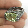 thumbnail image 2 of Green Amethyst Checker Ring, Arabic Design Ring, Statement Victorian Ring, Expensive Ring, Outstanding Ring, Gothic Ring, Stunning Ring, Silver Oxidized Ring (green-amethyst, Size 7), 2 of 3