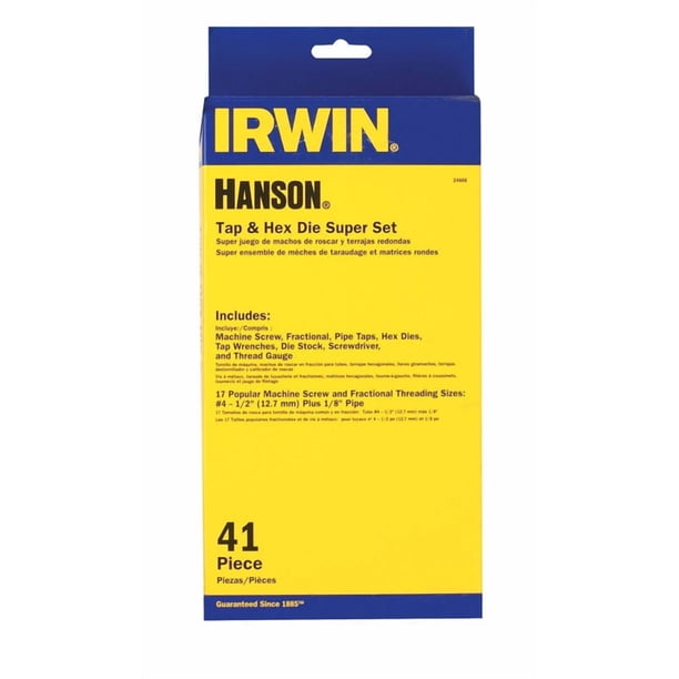 Juego de grifos y troqueles IRWIN Irwin Hanson de acero con alto contenido de carbono SAE 41 piezas