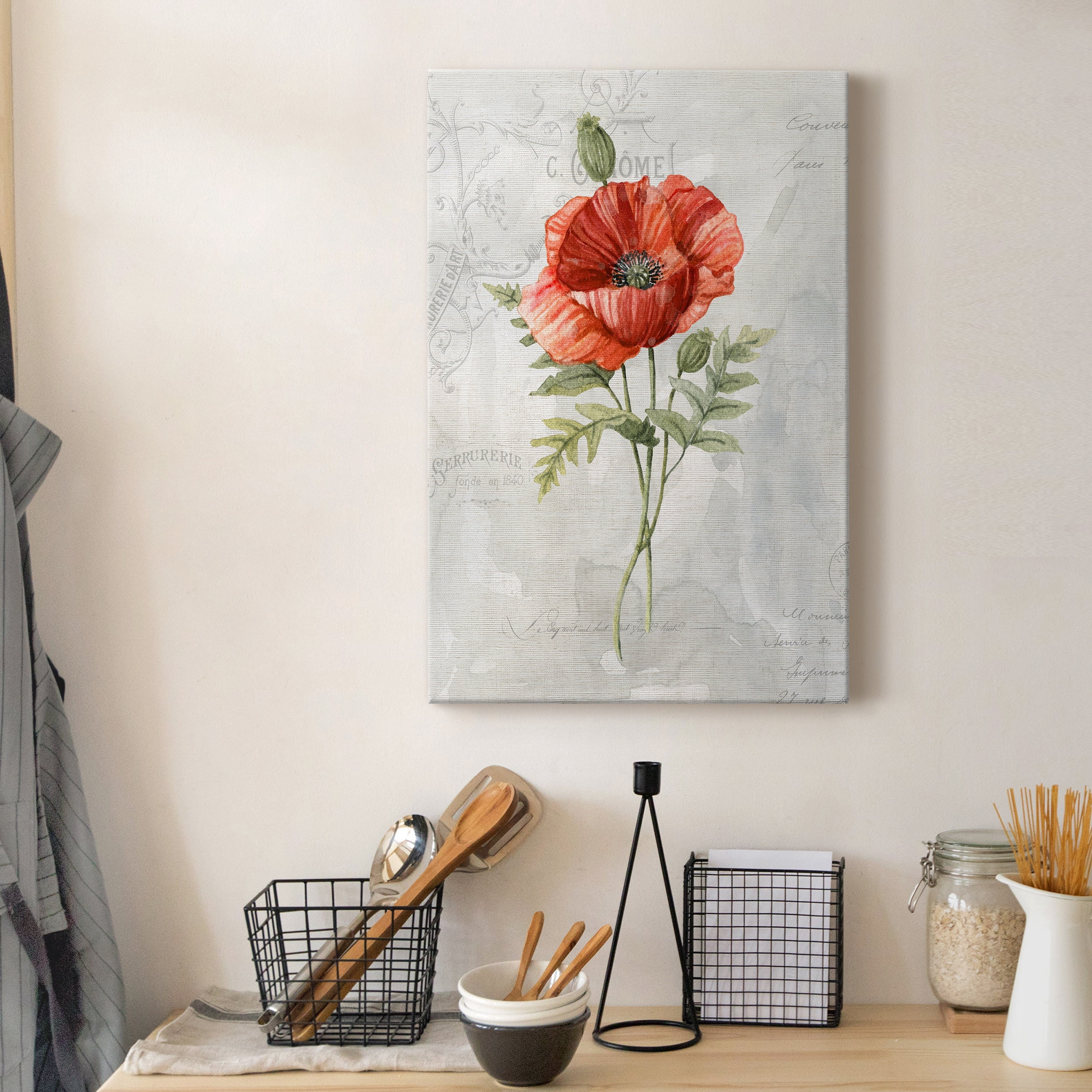 Linen Poppy Premium Gallery Wrapped Canvas - Ready to Hang - 32 x 48