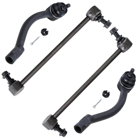 Detroit Axle - Front 4pc Suspension Kit for Hyundai Elantra Coupe Veloster Kia Soul Ev, 2 Stabilizer Sway Bars 2 Outer Tie Rod Ends Replacement