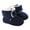 Navy-09, variant on Baby Boys Girls Winter Booties Solid Color Non-Slip Cozy Fleece Lining Comfortable First Walkers for Infants
