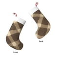thumbnail image 4 of Flannel Christmas Stocking 17.7×11×7in Soft And Light Touch Good Socks Splicing Design Can Be Used For Hanging Argyle Plaid Khaki_2, 4 of 8