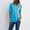 Sky Blue, variant on FAFWYP Women's 3/4 Rolled Sleeve Blouse, Zipper V Neck Tunic Tops for Leggings Casual Formal Top, Loose Chiffon Shirt Tops