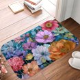 thumbnail image 5 of 1pc Colorful Flowers Absorbent Non-Slip Bathroom Thickened Flannel Rug Decor,Soft,Quick Drying,Suitable For Indoor/outdoor Use,Bathrooms,Bedrooms,Kitchens,Terrace,Laundry Rooms,16"x24", 5 of 9