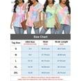 thumbnail image 2 of BadPiggies Womens Gradient Tie Dye Short Sleeve T-Shirt V Neck Summer Casual Loose Printed Tee Tops Tunic (S, Light Green), 2 of 10