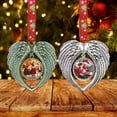 thumbnail image 3 of Foto del árbol de Navidad marco etiqueta adornos en forma de corazón Ángel que protege a los seres queridos foto colgante foto familiar regalo de recuerdo, 3 of 8