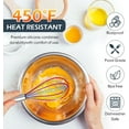 Silicone Whisk, 3 PCS Stainless Steel Wire Whisk Set, Rubber Whisks for Cooking, Nonstick