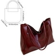 thumbnail image 3 of JeashCHAT Large Leather Tote Bag for Women, Shoulder Bag Handbag for Travel, Work, College, Ladies Large Capacity Soft Leather Retro Tote Handbags, Red, 3 of 9