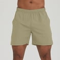 thumbnail image 2 of FRSASU Men's Workout Running Shorts with Pockets 4" Lightweight Quick Dry Athletic Gym Mesh Shorts no Liner Khaki, 2 of 7