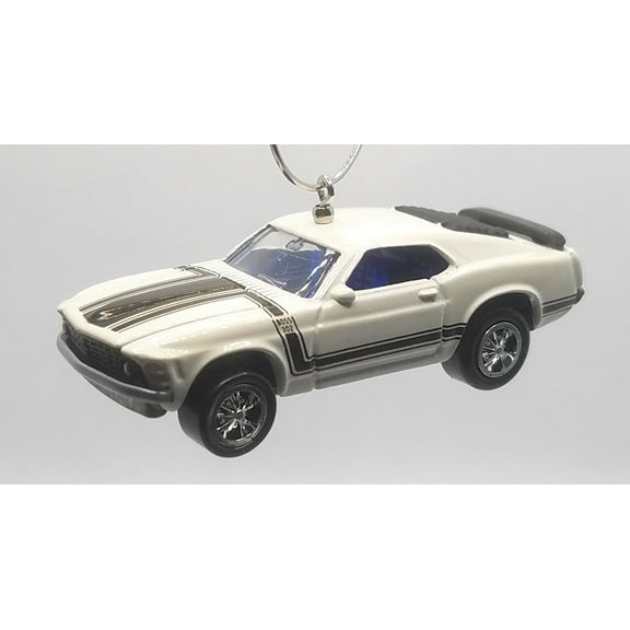 Christmas Ornament for 1970 Boss 302 White Black Stripes