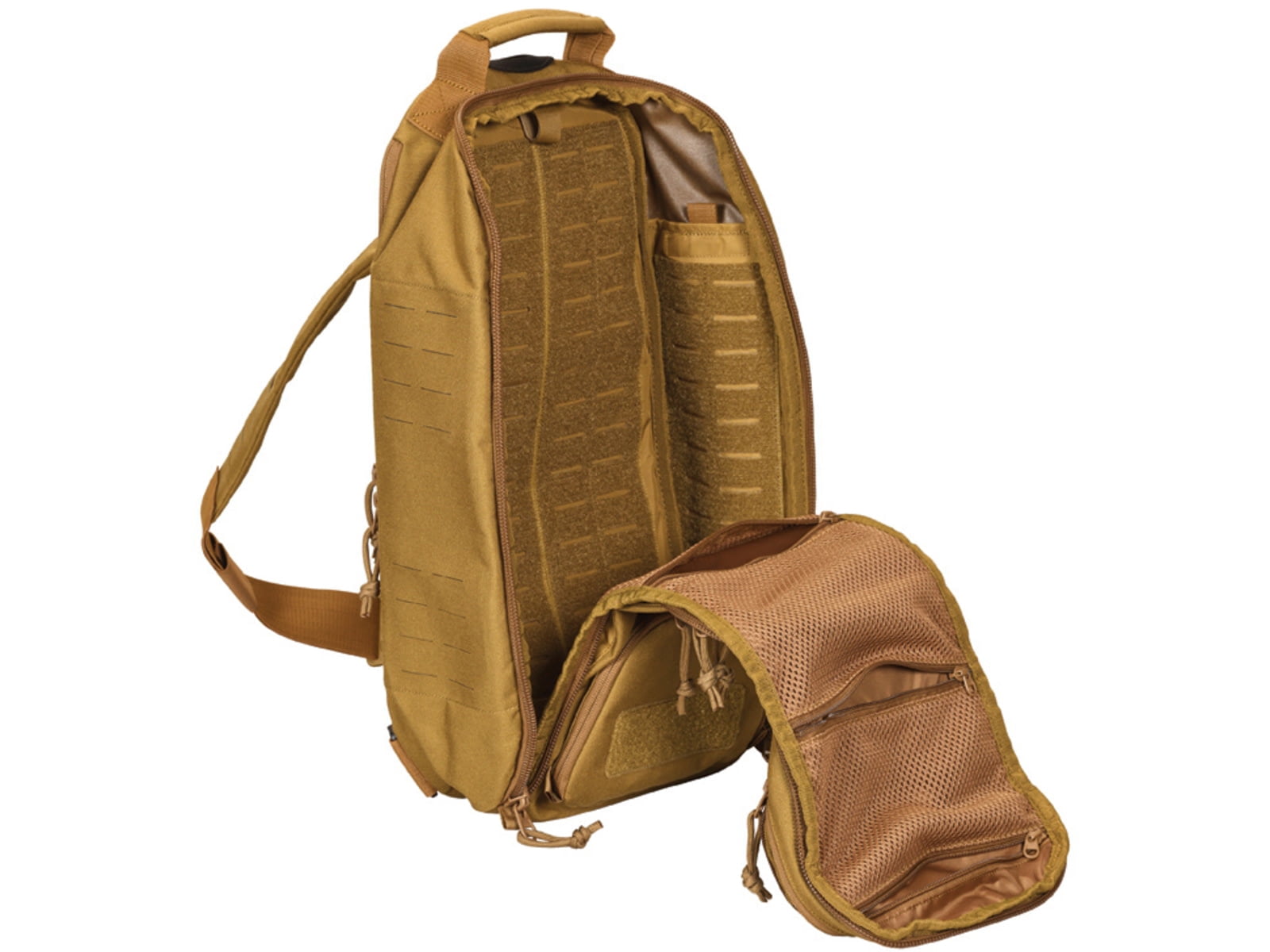 Tasmanian Tiger Modular Sling Pack 20, Sling Bag with MOLLE, YKK Zippers, Hydration Compatible, Coyote
