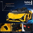 thumbnail image 3 of OLAKIDS 12V Licensed Lamborghini Sian Kids Ride On Car with Parent Remote Control, Spring Suspension, MP3 Player, Electric Toy Roadster Carbon Fiber Textured for Toddler, 3 of 9