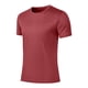 thumbnail image 2 of Blusas y camisas de manga corta y cuello redondo para hombre, estilo casual, color liso, para correr, hacer ejercicio y fitness, de poliéster., 2 of 5