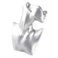 thumbnail image 3 of Cabeza de maniquí de resina negra/terciopelo para mujer, soporte para busto, modelo de tienda, collar de joyería EstiloA-L Plata Cola Maniquí de exhibición de collar, 3 of 8