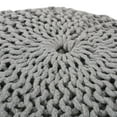 thumbnail image 3 of Noble House Round Plush Fabric Poufs, Gray, 3 of 6